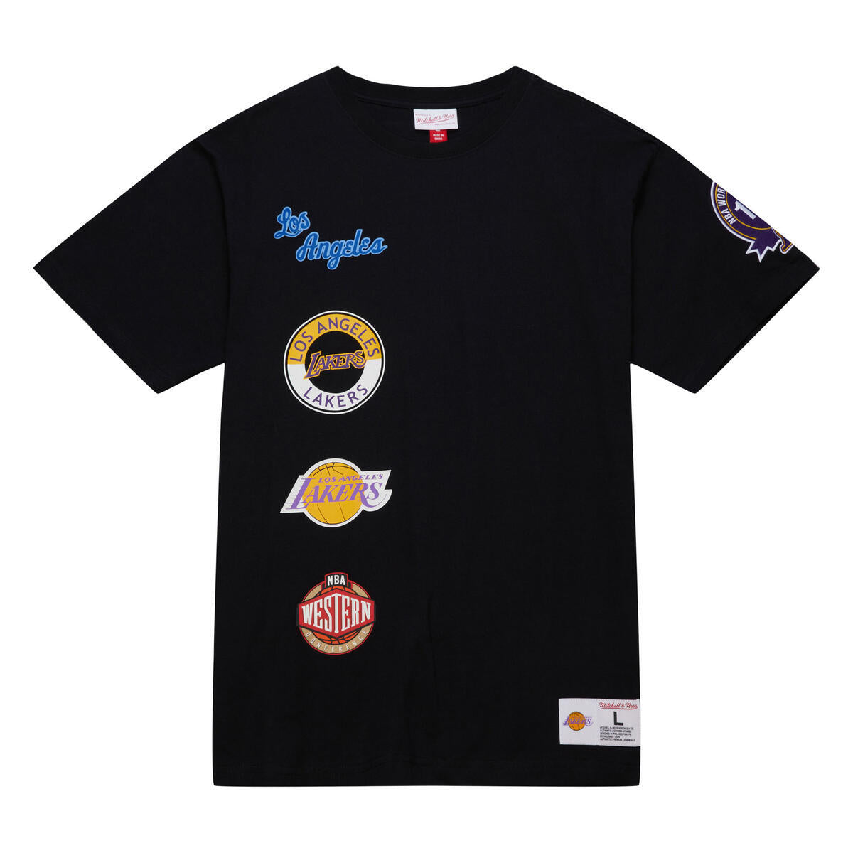 NBA M&N HOMETOWN SS TEE VINTAGE LOGO LAKERS Black TCRW7914-LALYYPPPBLCK - Image 1