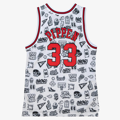 NBA W DOODLE SWINGMAN JERSEY BULLS 1997 SCOTTIE PIPPEN - Pattern-White - Image 2