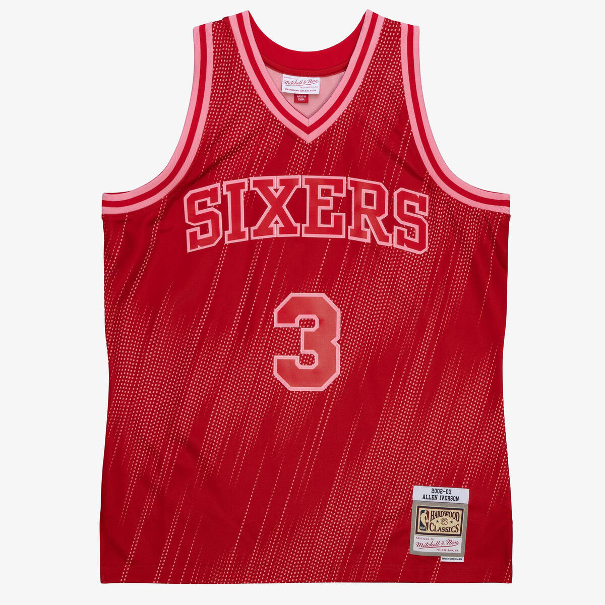 NBA MONOCHROME SWINGMAN JERSEY 76ERS 2002 ALLEN IVERSON - Red - Image 1