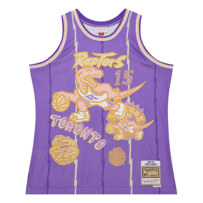 NBA SIDEWALK SKETCH SWINGMAN JERSEY RAPTORS 1998 VINCE CARTER - Purple - Image 1