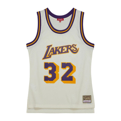 NBA WOMEN'S CREAM SWINGMAN JERSEY LAKERS 1984 MAGIC JOHNSON - Off White - Image 1