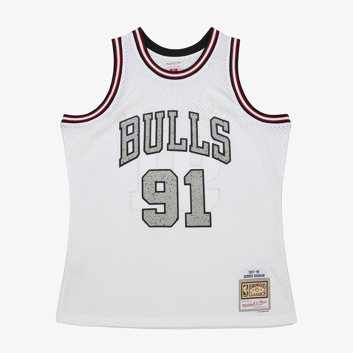 NBA CRACKED CEMENT SWINGMAN JERSEY BULLS 1997 DENNIS RODMAN - Image 1