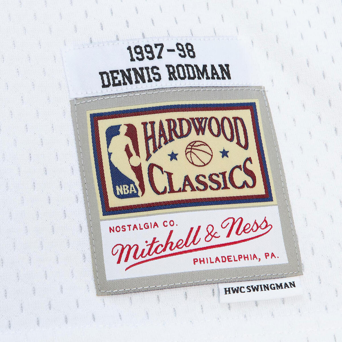 NBA CRACKED CEMENT SWINGMAN JERSEY BULLS 1997 DENNIS RODMAN - Image 4