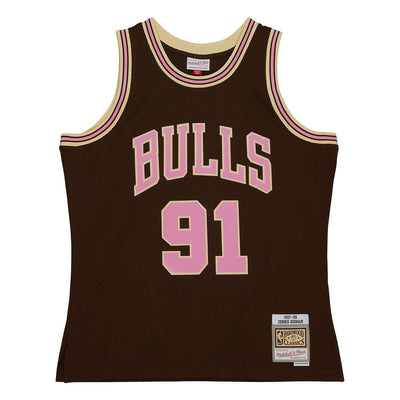 NBA BROWN SUGAR BACON SWINGMAN JERSEY BULLS 1997 DENNIS RODMAN - Brown - Image 1