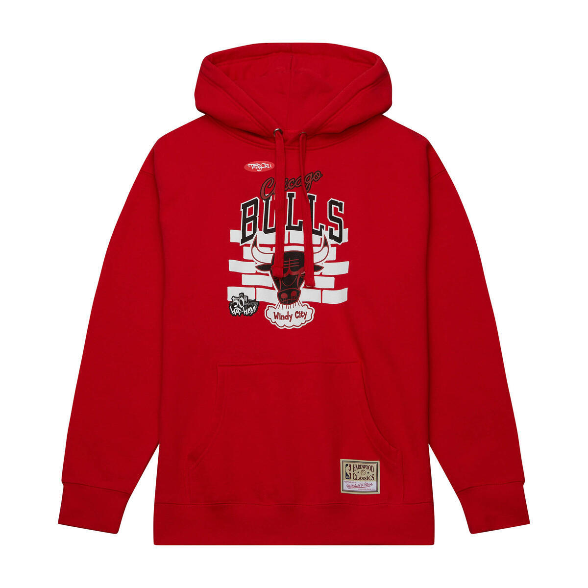 NBA TATS CRU BRICK HOODIE BULLS Red TH2455-CBURED1 - Image 1