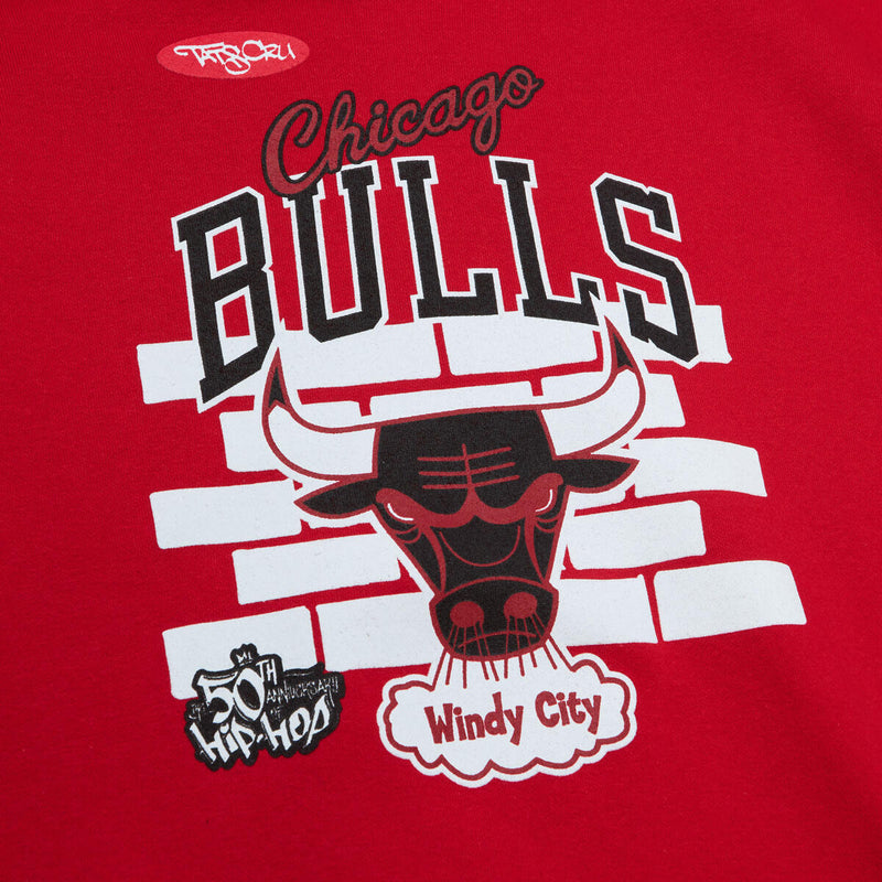 NBA TATS CRU BRICK HOODIE BULLS Red TH2455-CBURED1 - Image 3
