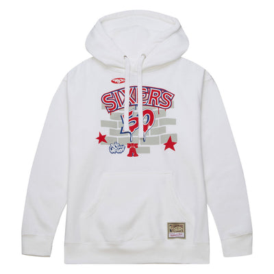 NBA TATS CRU BRICK HOODIE 76ERS White TH2455-P76WHIT - Image 4