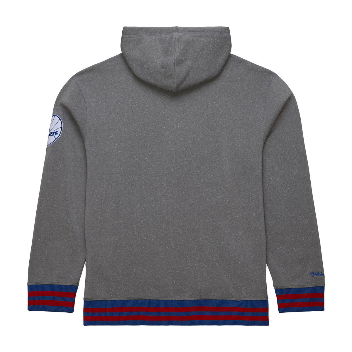 NBA SNOW WASHED FLEECE HOODIE VINTAGE LOGO 76ERS Grey Heather TH8046-P76GYHT - Image 1