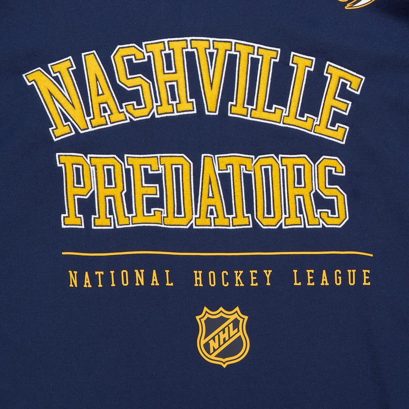 NHL RETRO FLEECE HOODIE CURRENT LOGO PREDATORS Navy TH8078-NPRNAVY - Image 4