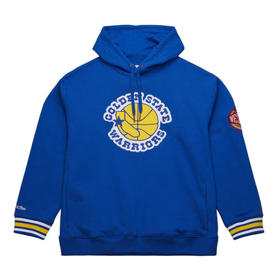 NBA CHAINSTITCH FLEECE HOODIE VINTAGE LOGO WARRIORS - Royal - Image 1