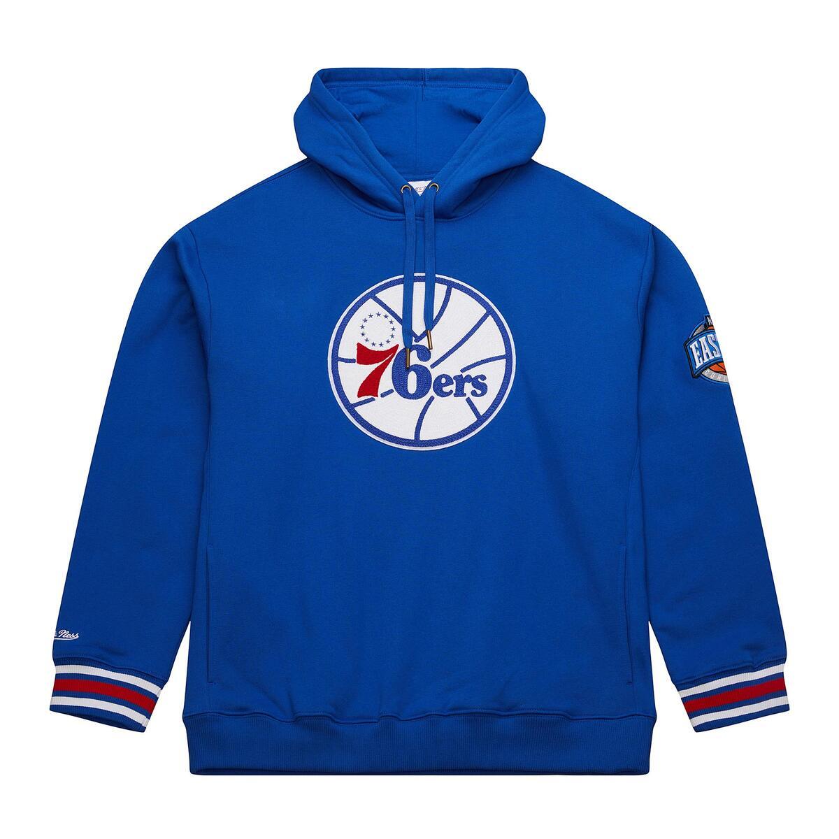 NBA CHAINSTITCH FLEECE HOODIE VINTAGE LOGO 76ERS Royal TH8091-P76ROYA - Image 4