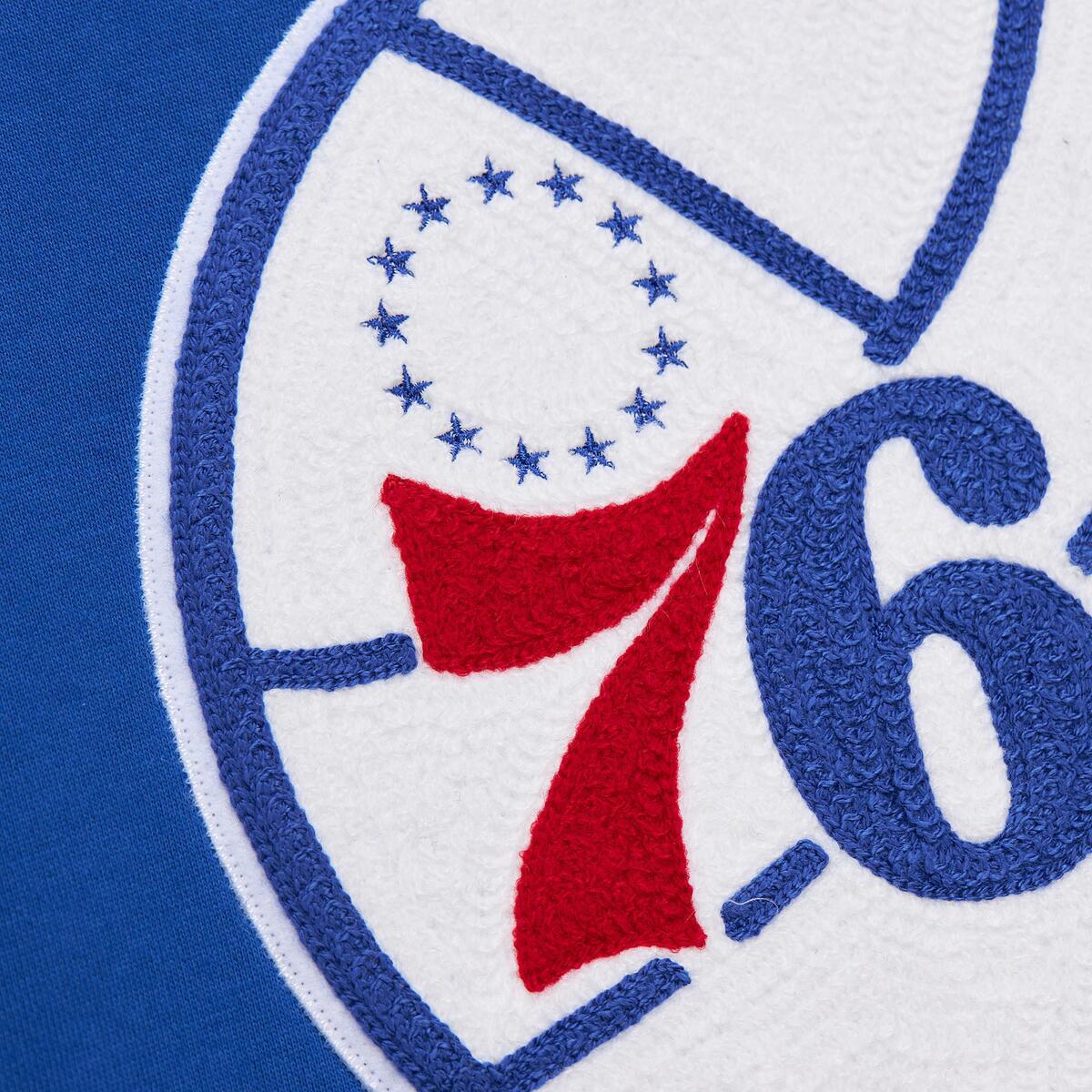 NBA CHAINSTITCH FLEECE HOODIE VINTAGE LOGO 76ERS Royal TH8091-P76ROYA - Image 3
