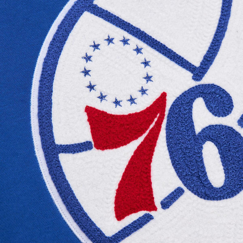 NBA CHAINSTITCH FLEECE HOODIE VINTAGE LOGO 76ERS Royal TH8091-P76ROYA - Image 3