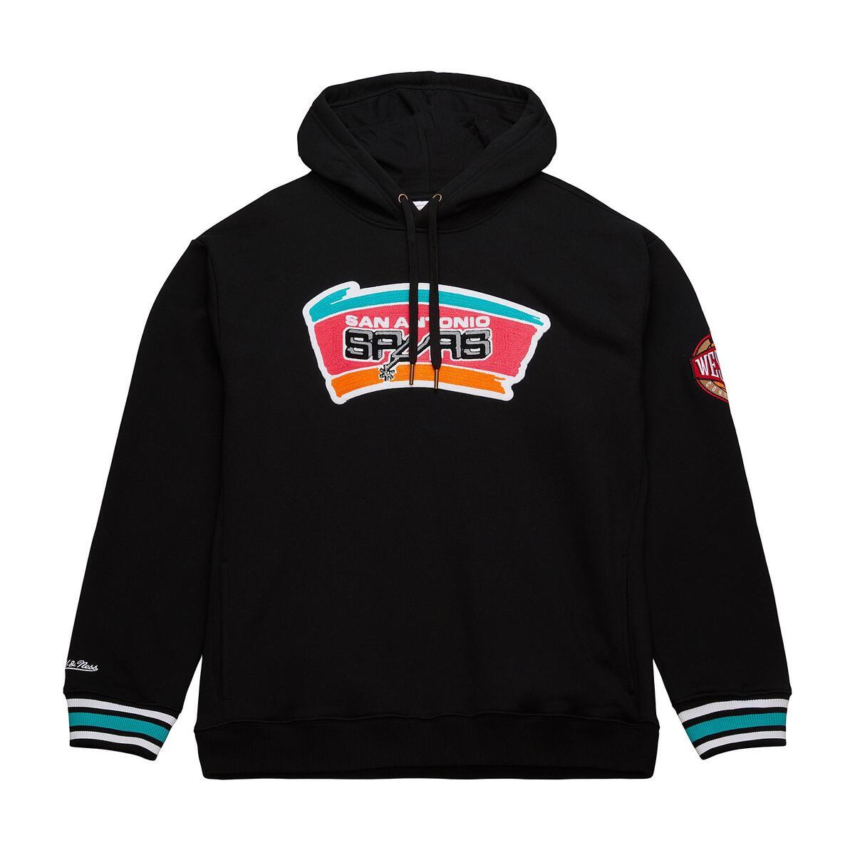 NBA CHAINSTITCH FLEECE HOODIE VINTAGE LOGO SPURS Black TH8091-SASBLCK - Image 1