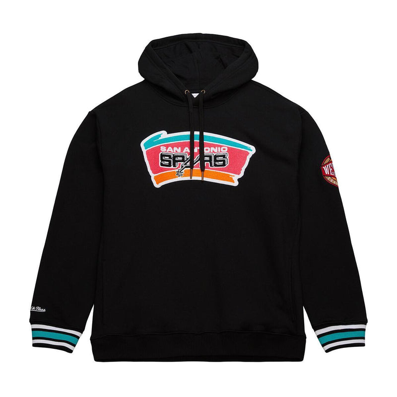 NBA CHAINSTITCH FLEECE HOODIE VINTAGE LOGO SPURS Black TH8091-SASBLCK - Image 1