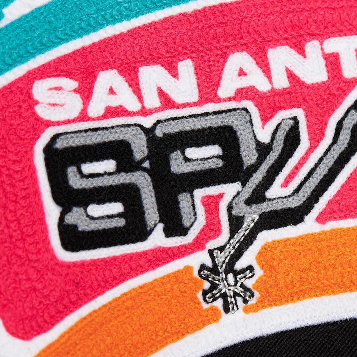 NBA CHAINSTITCH FLEECE HOODIE VINTAGE LOGO SPURS Black TH8091-SASBLCK - Image 4