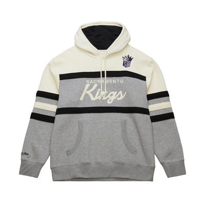 NBA HEAD COACH HOODIE VINTAGE LOGO KINGS GREY HEATHER-CREAM TH9253-SKIGHCR - Image 1