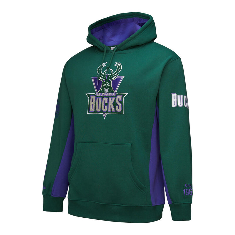NBA TEAM ORIGINS FLEECE HOODIE VINTAGE LOGO BUCKS Bucks Green TH9263-MBUBUGN - Image 8