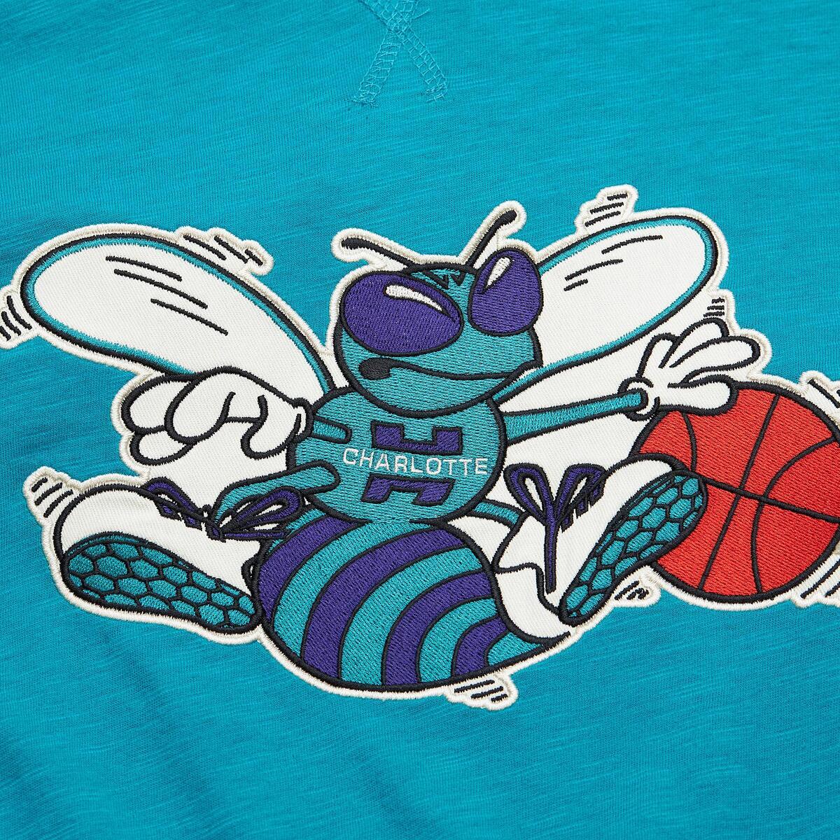 NBA LEGENDARY SLUB LS HOODIE VINTAGE LOGO HORNETS Hornets Blue THOD7204-CHOYYPPPHRBL - Image 2