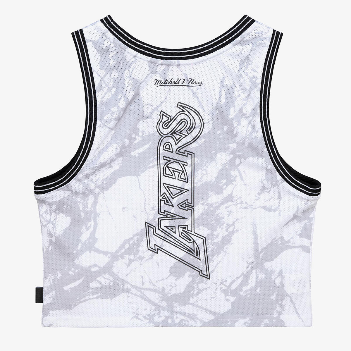 NBA W MARBLE CROP TANK LAKERS - Pattern-White - Image 2
