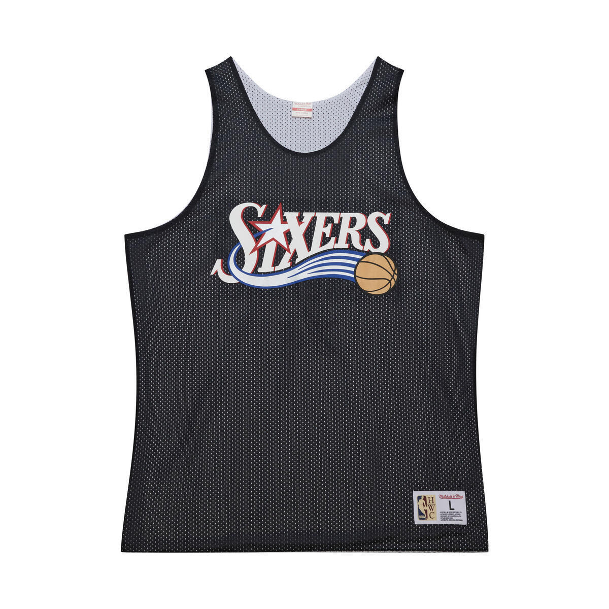 NBA REVERSIBLE MESH PRACTICE TANK VINTAGE LOGO 76ERS