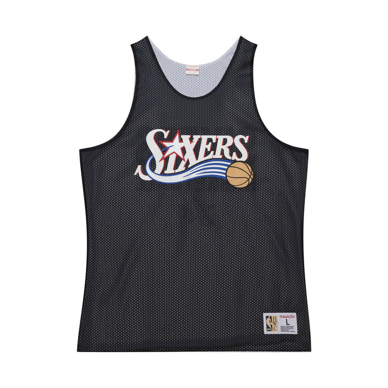 NBA REVERSIBLE MESH PRACTICE TANK VINTAGE LOGO 76ERS