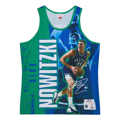 NBA PLAYER BURST MESH TANK MAVERICKS DIRK NOWITZKI - Navy - Image 1