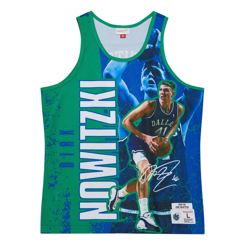 NBA PLAYER BURST MESH TANK MAVERICKS DIRK NOWITZKI - Navy - Image 1