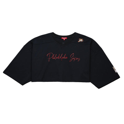 NBA WOMEN'S CROP MESH V-NECK JERSEY 76ERS - Image 1