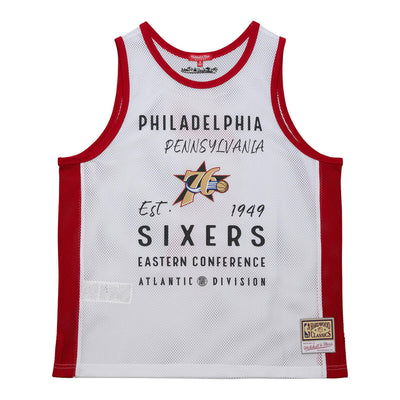 NBA WOMEN'S OVERSIZED MESH TANK TOP 76ERS - White - Image 1