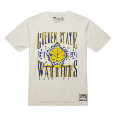 NBA SHATTERED LOCKUP TEE WARRIORS - VINTAGE WHITE - Image 1