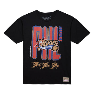 NBA RETRO CITY TEE 76ERS - Black - Image 1