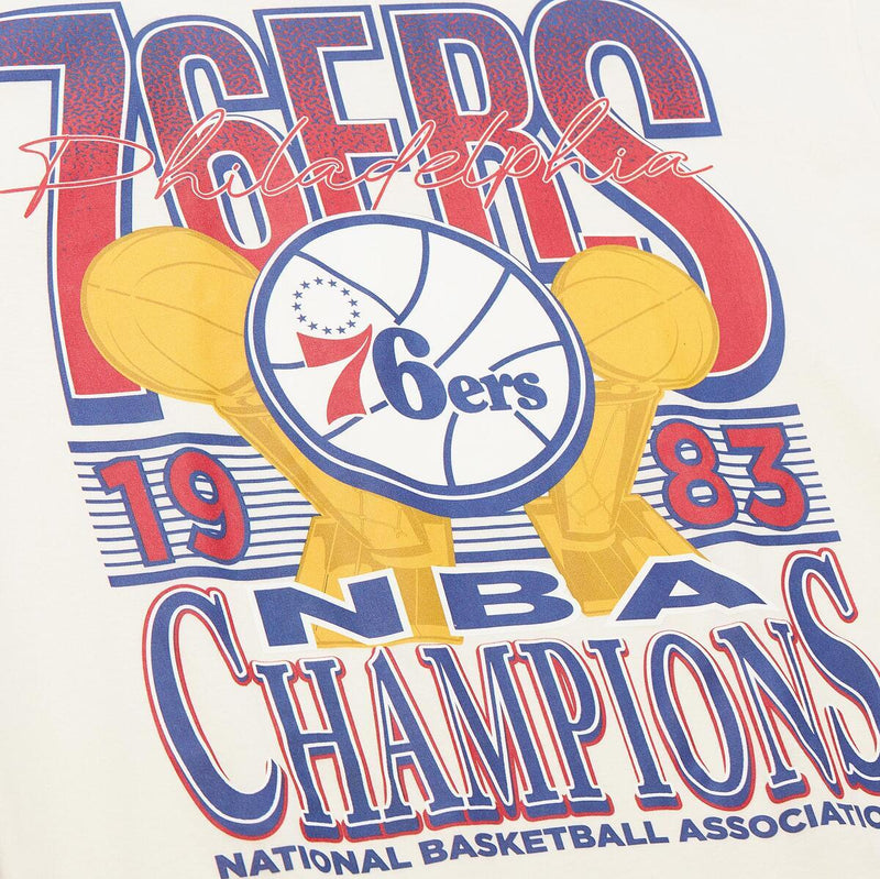NBA CHAMPIONS TEE 76ERS VINTAGE WHITE TP10673-P76VWHT - Image 3