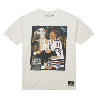 NHL STANLEY CUP CELLY TEE RANGERS 1994 MARK MESSIER VINTAGE WHITE TP10701-NYAVWHT - Image 1