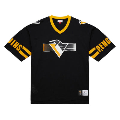 NHL PLAYMAKER COTTON MESH V-NECK VINTAGE LOGO PENGUINS Black TP11153-PPEBLCK - Image 1