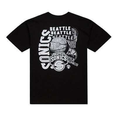 NBA OVERLAP TEE SUPERSONICS Black TP12216-SSUBLCK - Image 2
