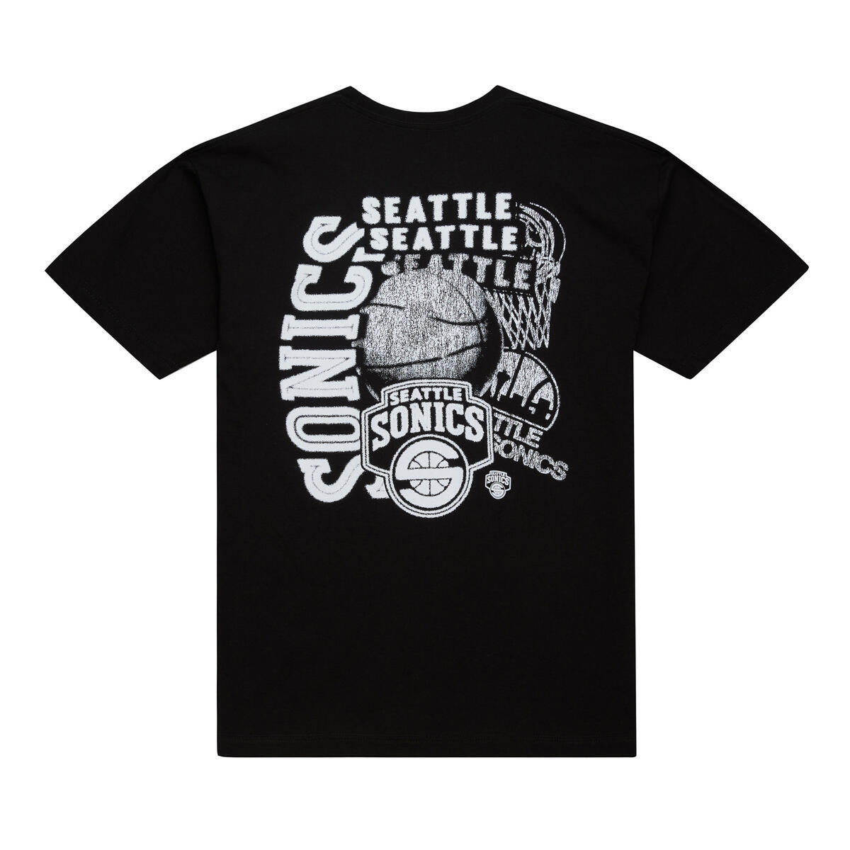 NBA OVERLAP TEE SUPERSONICS Black TP12216-SSUBLCK - Image 2
