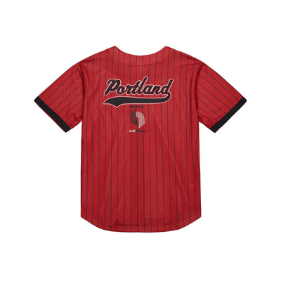 NBA FINAL SECONDS STRIPED MESH BF VINTAGE LOGO TRAIL BLAZERS Scarlet TP12571-PTBSCAR - Image 2