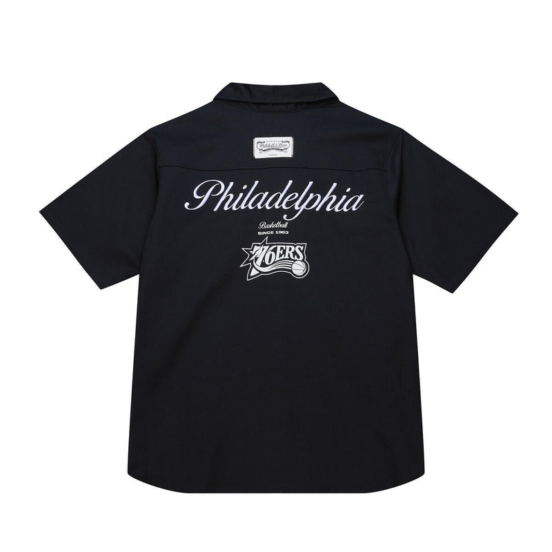 NBA SS BUTTON UP 76ERS Black TP12983-P76BLCK - Image 2
