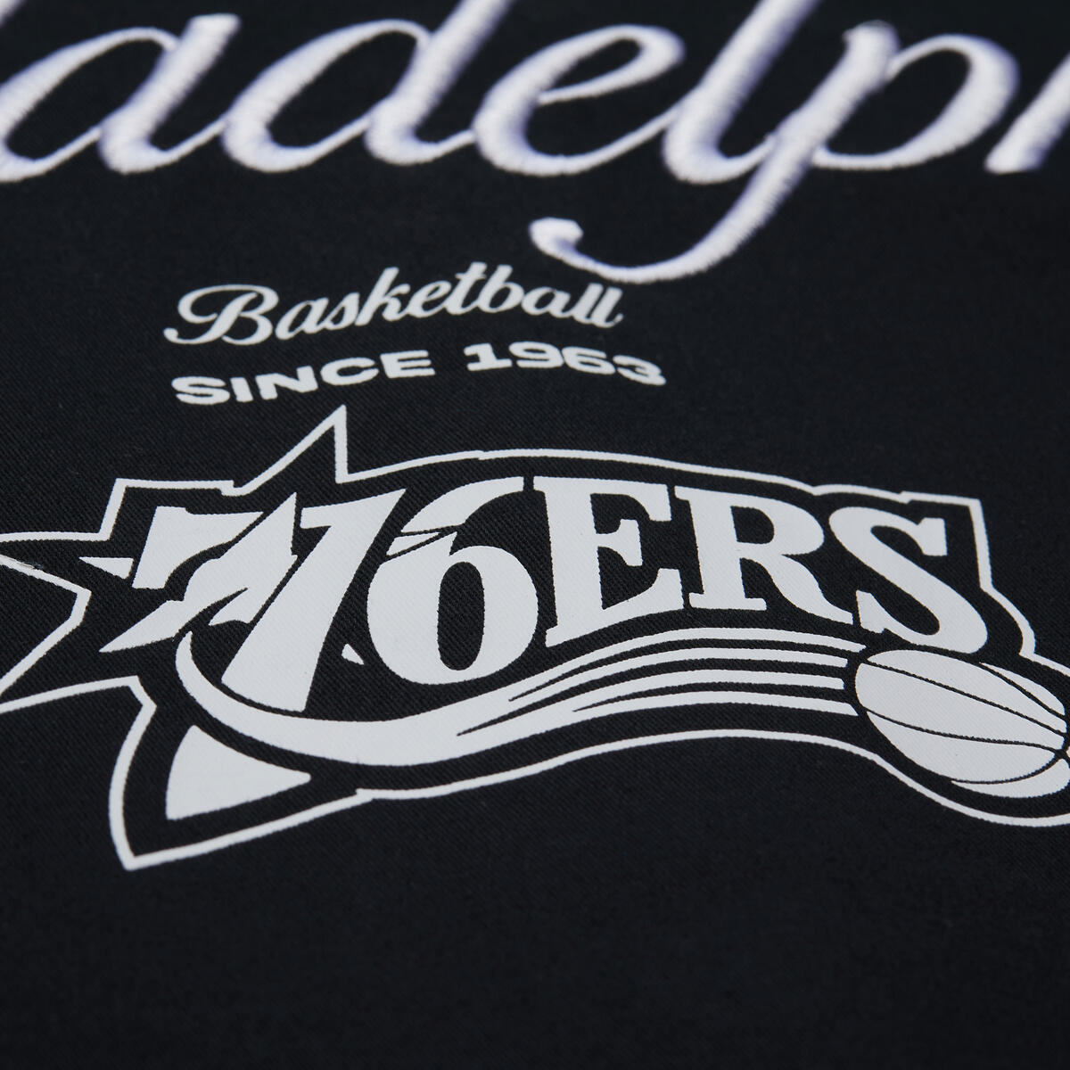 NBA SS BUTTON UP 76ERS Black TP12983-P76BLCK - Image 7