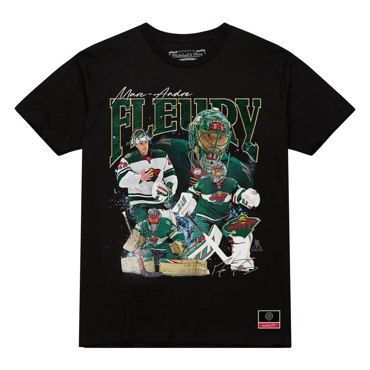 NHL PLAYER COLLAGE TEE MINNESOTA WILD MARC-ANDRE FLEURY Black TP16703-MWIBLCK - Image 1