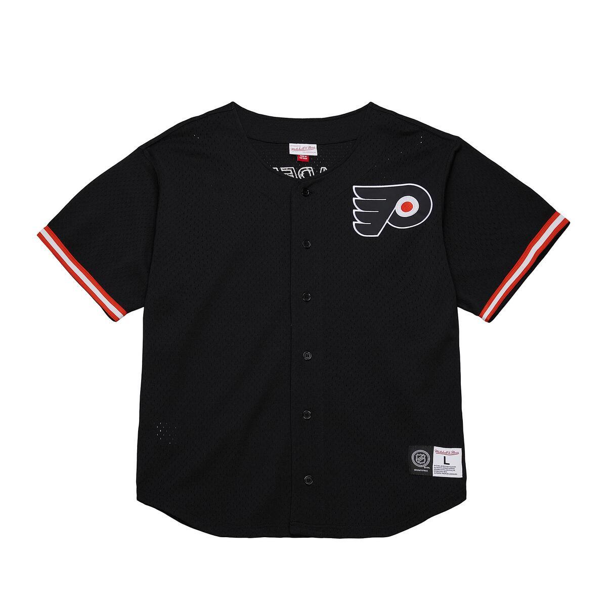 NHL GAME TIME MESH BUTTON FRONT CURRENT LOGO FLYERS Black TP8746-PFLBLCK - Image 1