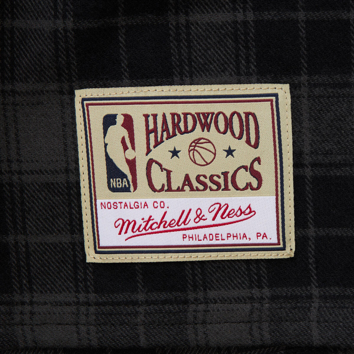 NBA PLAID LS BUTTON UP 76ERS Black TP9078-P76BLCK - Image 1