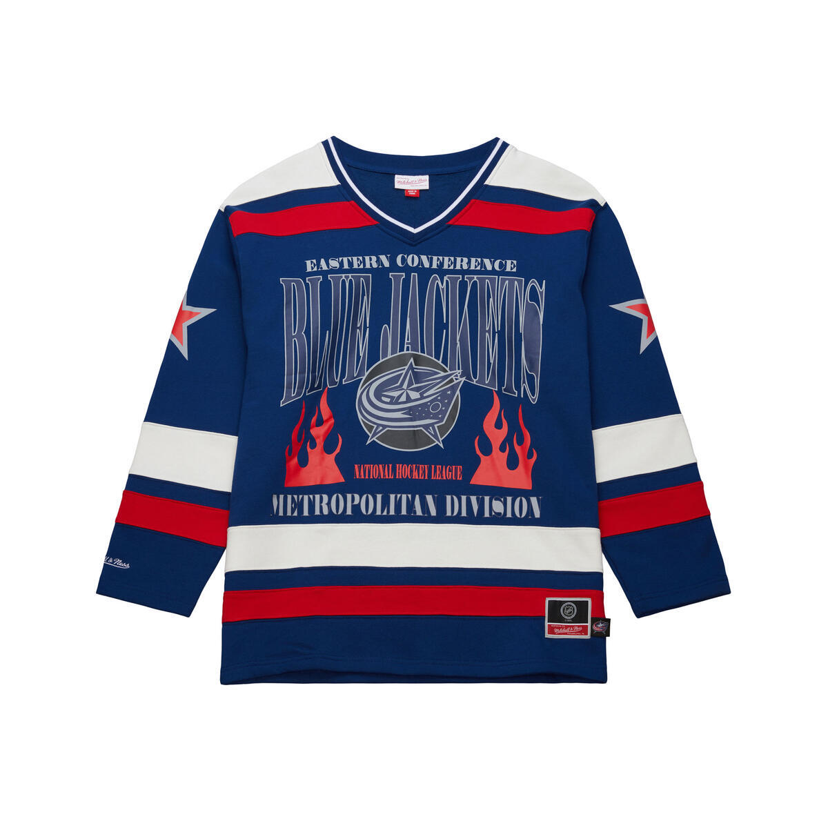 NHL UNISEX FASHION V-NECK SWEATSHIRT BLUE JACKETS Blue TP9085-CBJBLUE - Image 1