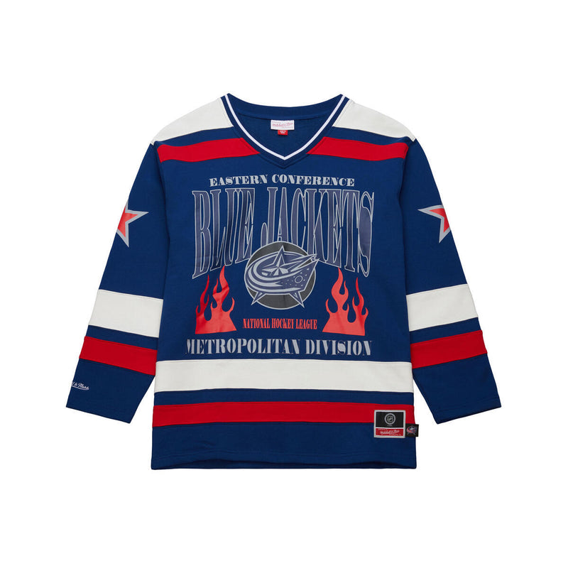 NHL UNISEX FASHION V-NECK SWEATSHIRT BLUE JACKETS Blue TP9085-CBJBLUE - Image 1