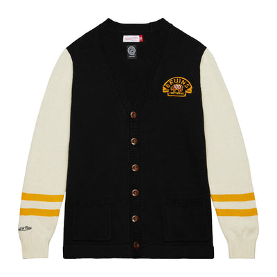 NHL 100TH ANNIVERSARY CARDIGAN SWEATER BRUINS Black-Cream TSWT6431-BBNYYPPPBKCR - Image 1