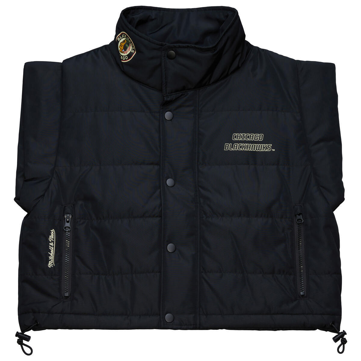 NHL WOMEN'S CROP PUFFER VEST BLACKHAWKS - Image 1