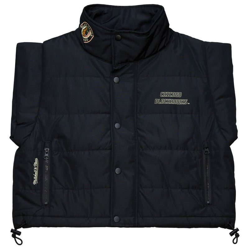 NHL WOMEN'S CROP PUFFER VEST BLACKHAWKS - Image 1