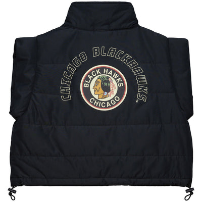 NHL WOMEN'S CROP PUFFER VEST BLACKHAWKS - Image 2