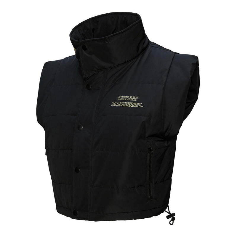 NHL WOMEN'S CROP PUFFER VEST BLACKHAWKS - Image 7